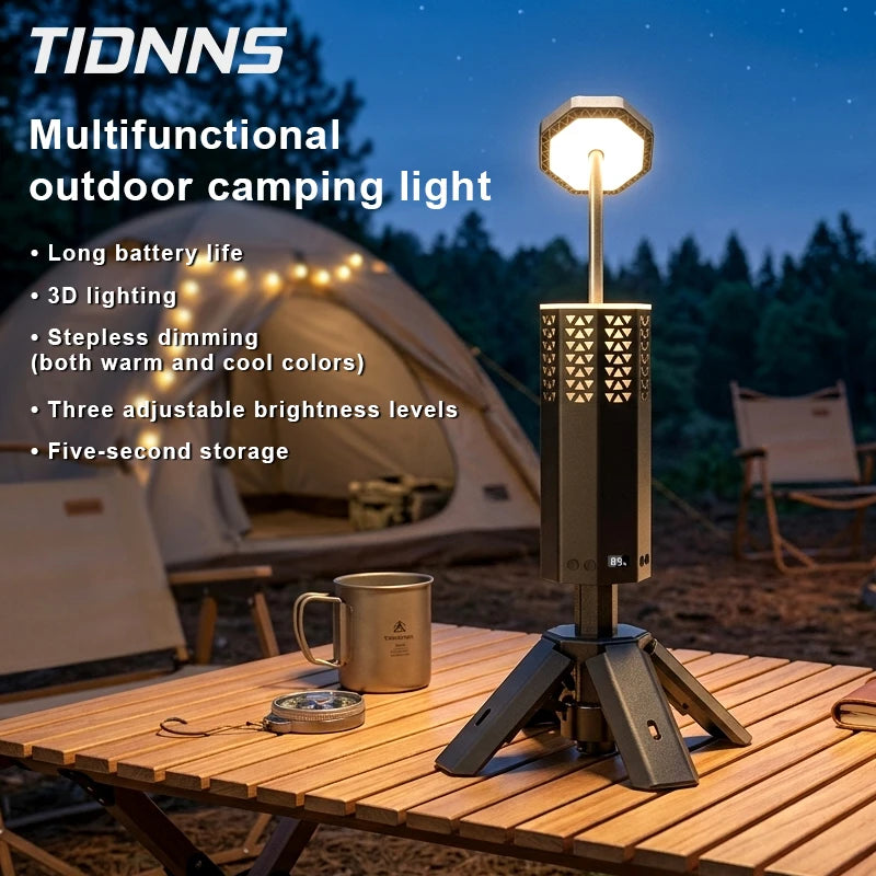 20000mAh Telescopic Camping Light Rechargeable Outdoor Fishing Lantern Dimming Night Atmosphere Light Emergency Light
