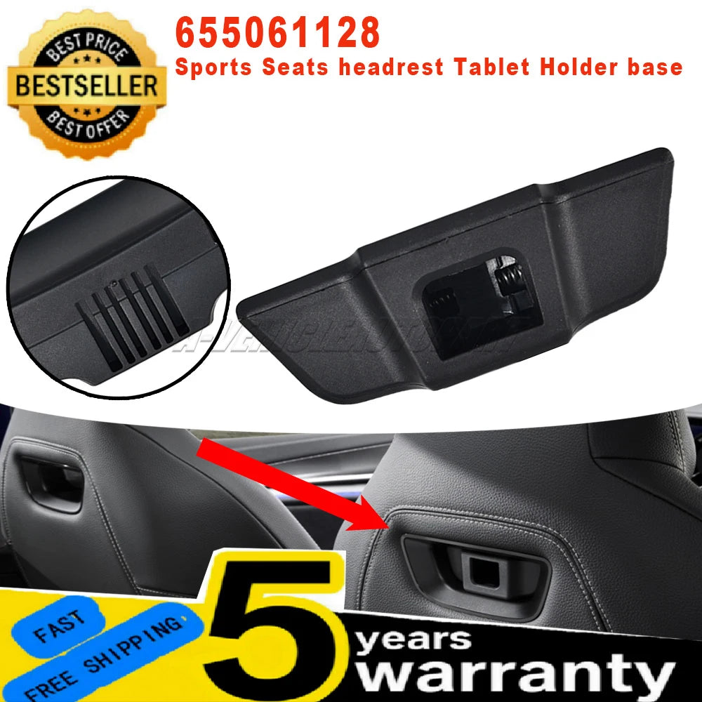 655061128 For Skoda Fabia Mk4 Kamiq Karoq Kodiaq Scala New Sports Seat Headrest Tablet Smart Holder Base Adapter Car Accessories