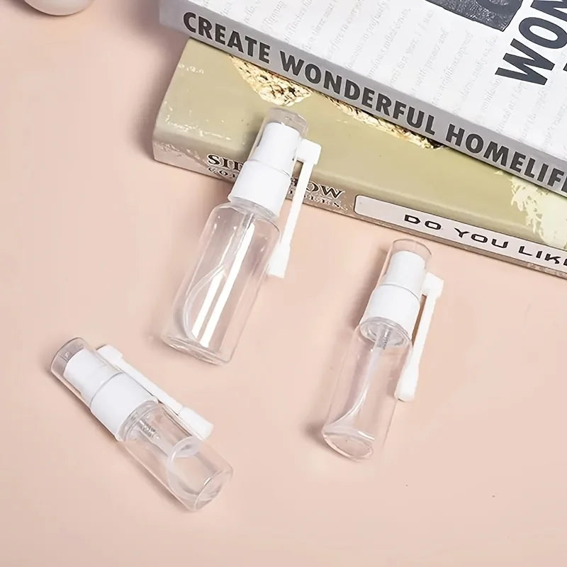 2pcs Rotatable Nozzle Spray Bottle Refillable Nasal Wash Bottle Transparent Plastic Atomizer Empty Sprayer Snoot Clean Container