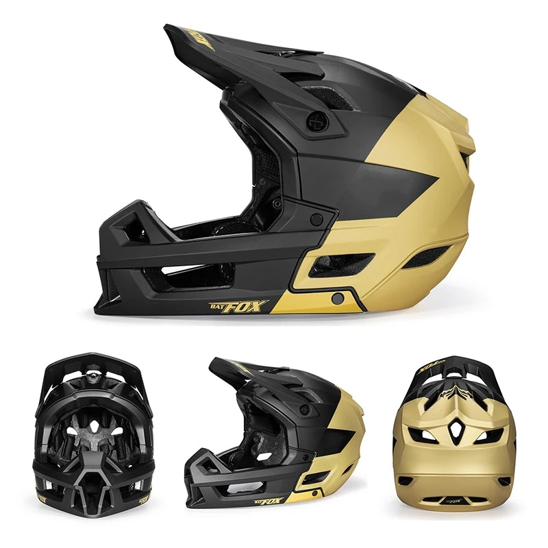 BATFOX Full Face Mountain Bike Helmet Adult Downhill Off-road Cycling Shockproof Professional Protection MTB Bicycle Safety Gear