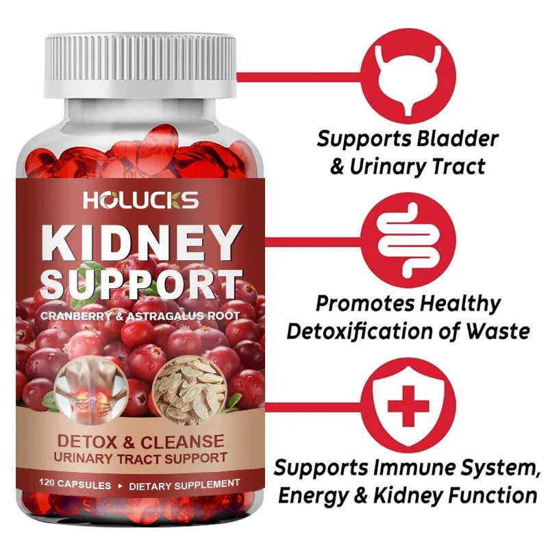Kidney Cleanse & Detox Supplement, with Cranberry, Astragalus Root, for Kidney Restore, Support Bladder & Urinary Tract Health