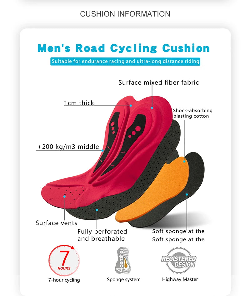 New Mens Cycling Tight Bib Pants Long-distance Cycling Long Pants Quick-drying Elastic Interface® Pro Cushion Spring Autumn