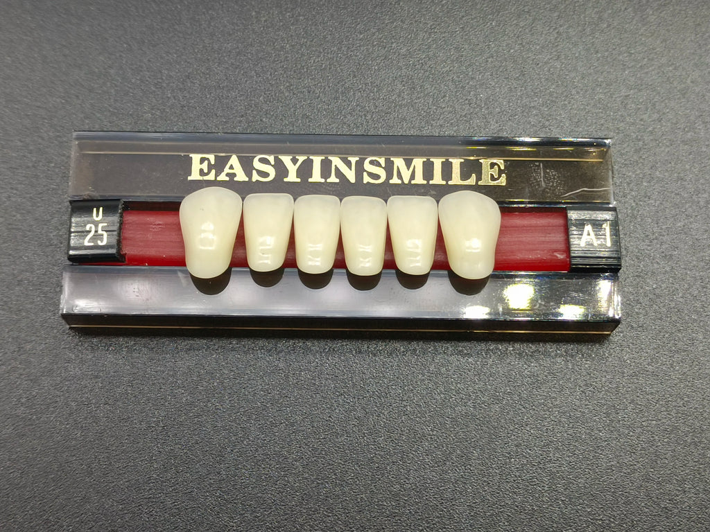 84/96PCS Dental Resin Teeth Acrylic Synthetic Denture A1 A2 A3 Shade 2-Layer Acrylic Denture Education Model Upper/Lower A1-D4