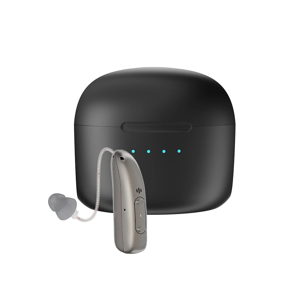 2025 Top Mirasing 10-Channel Digital BTE/RIC Hearing Aid - Rechargeable & Noise Cancelling with Portable Charging Case