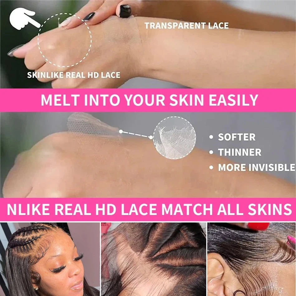 Bone Straight HD Frontal 13X4 Lace Front Human Hair Wigs Natural Brazilian Remy 4X4 Lace Closure Wig For Women On Promotion Sale