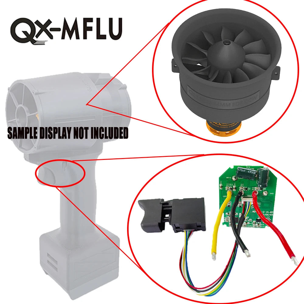 50 / 64 / 70mm EDF Brushless Motor KIT 1000W Controller ESC Blower Switch for Turbo Fan Blower