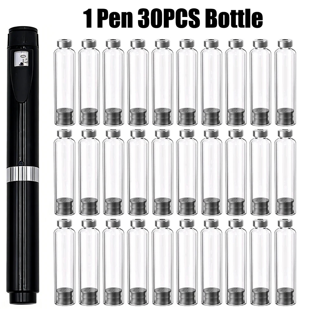 Black Magic Pen Accurate Dosage Kit 3ml Empty Cassette Bottle Cartridges Disposable 4/6/8mm Pen Tip for Insulin Injection Pen