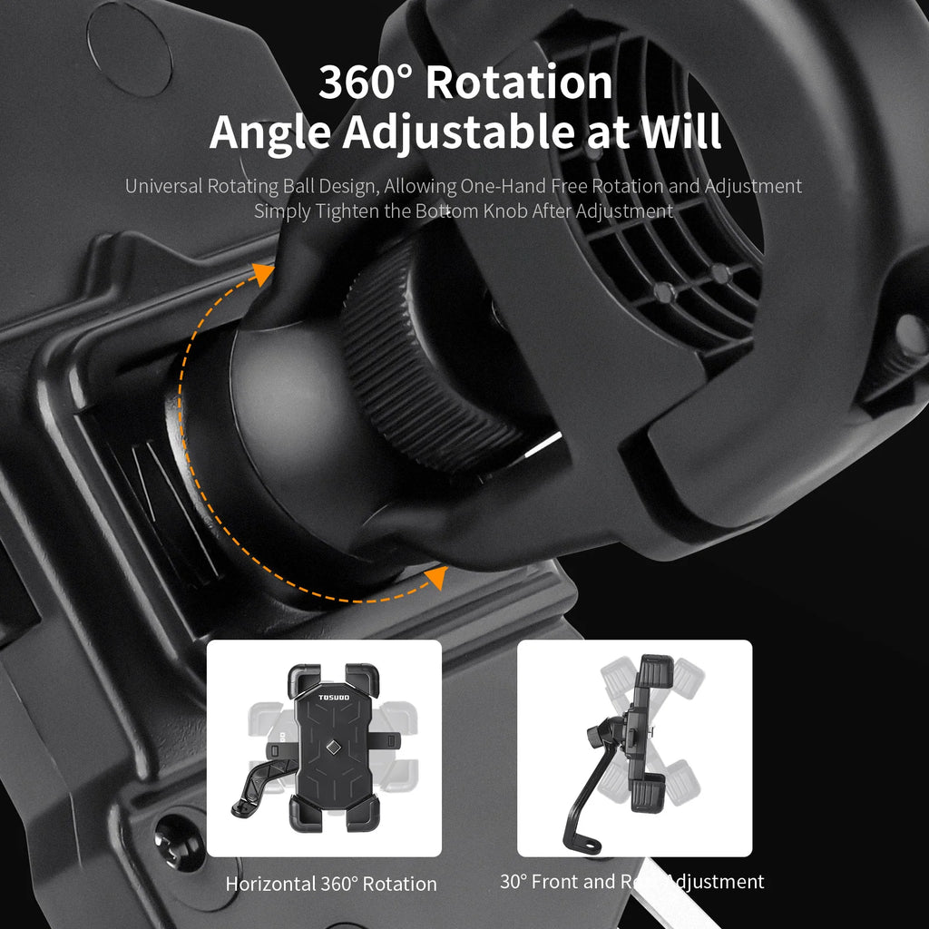 TOSUOD Bike Handlebar Phone Holder Automatic Locking One-Button Opening And Closing Bicycle Mobile Phone Stand