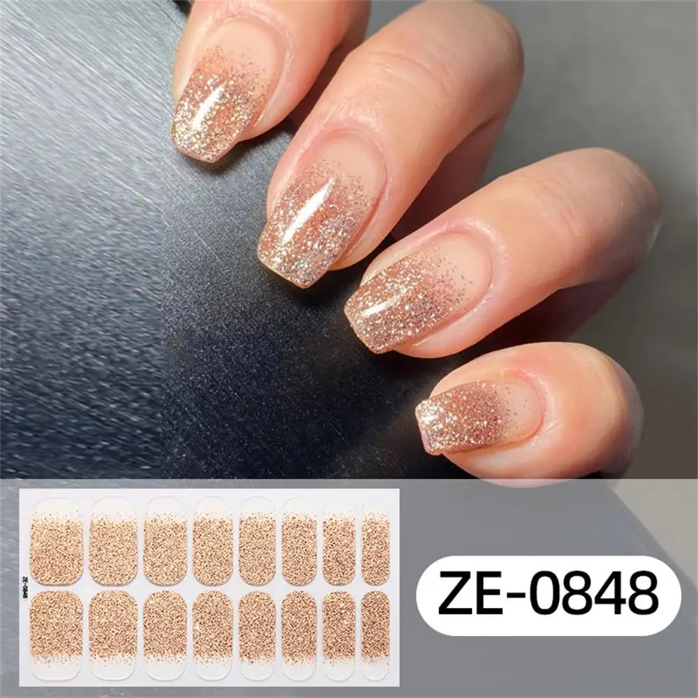 Gradient Galaxy Series Press-on Nails | 16-Piece Set of Removable Self-Adhesive Fake Nail Stickers | Valentine's Day Gift Idea