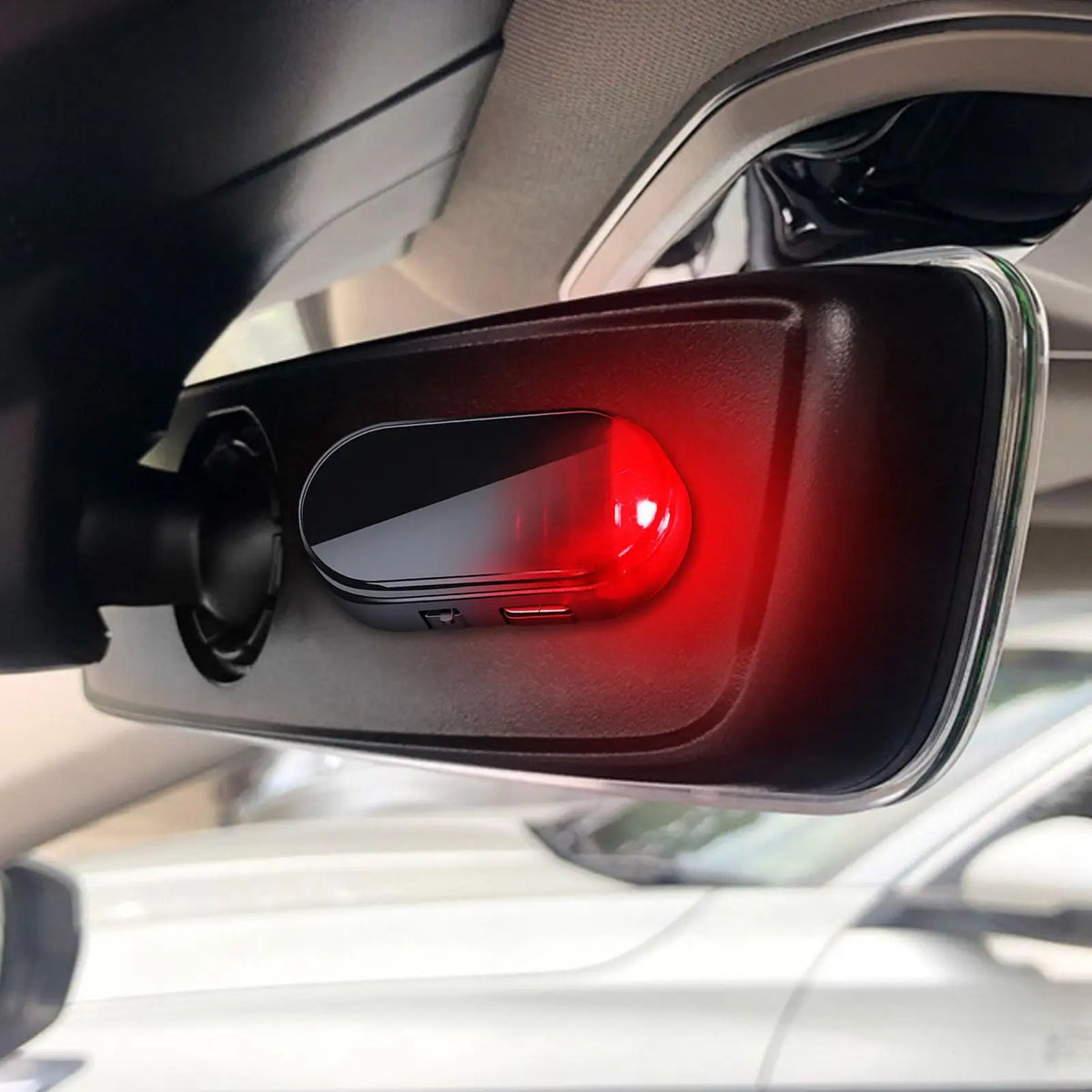 Solar Powered Car Fake Security Light Blue/Red Flashing Simulated Alarm Wireless Warning Anti-Theft Caution Lamp Strobe