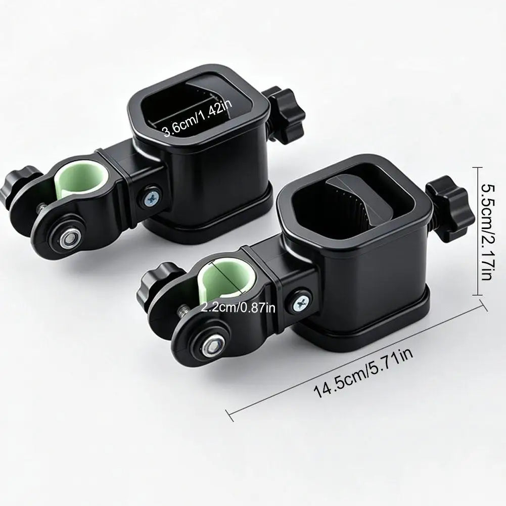 Dual Clamp Wagon Umbrella Holder Universal Camping Folding Cart Parasol Mount Bracket Stable Sun Shade Fixing Accessories