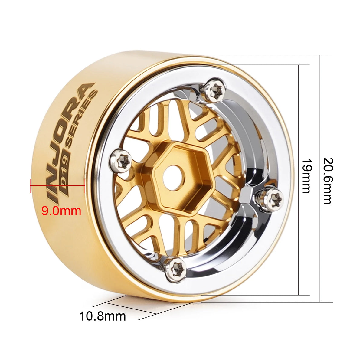 INJORA D19 0.7" ModuWheel Wheels for Axial SCX30 Redcat Ascent-32 (MW7012)