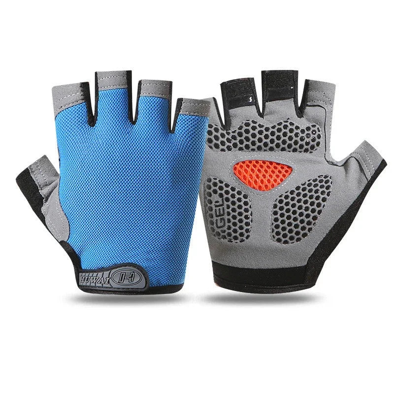Half-finger gloves for men and women, breathable and anti-slip outdoor road gel summer gym training gloves for bicycles