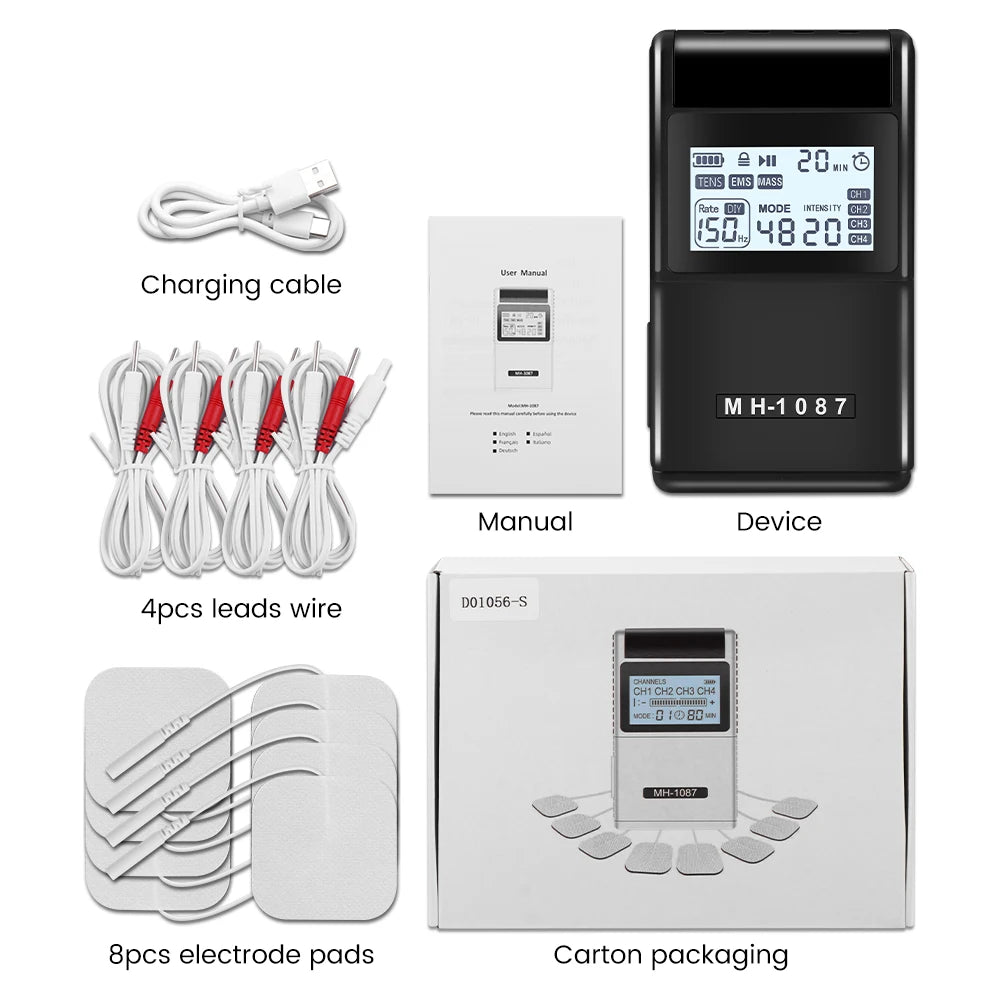 EMS TENS Unit Machine EMS Electric Muscle Therapy Stimulator Physiotherapy Pulse Electric Massage Device Back Body Neck Massager