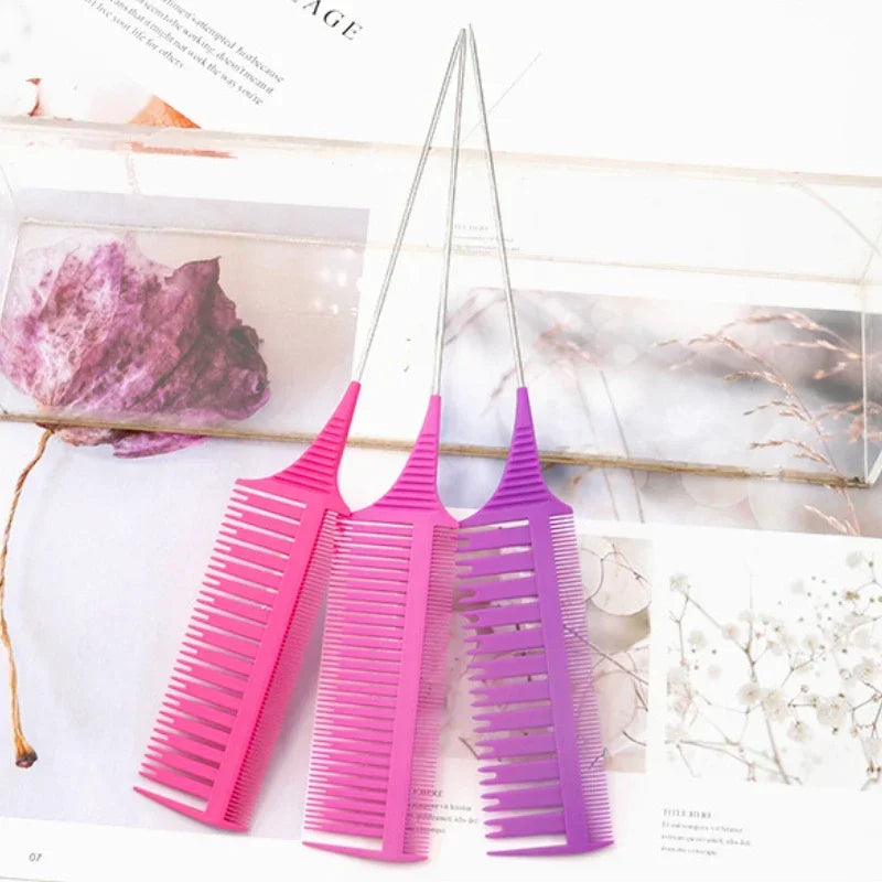 3pcs Hairbrush Hair Styling Combs Tailed Comb Set Coloring Dyeing Comb Salon Tool Sectioning Highlighting Weaving Cutting Comb