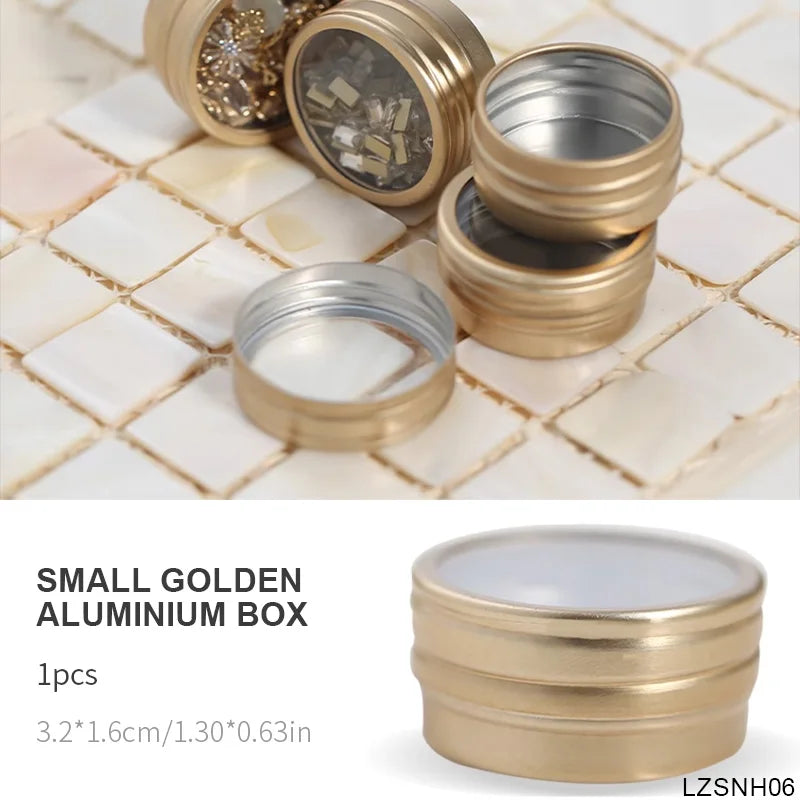 Multifunctional Silver Aluminum Empty Cans Cosmetic Container Lip Balm Nail Art Makeup Cream Jar Storage Box Nail Supplies