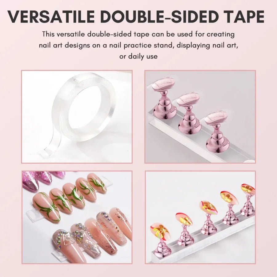 1 Set 5Pcs Nail Art Display Stand With Clamp Base Nail Practice Holder Household Salon Beginner Manicure Supply