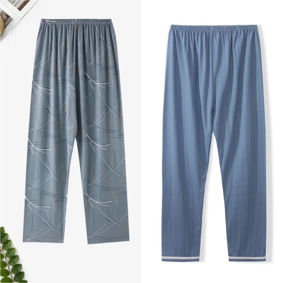 Men's Pajama Pants Thin Home Trousers Loose Large Size Spring and Autumn Summer Thin Casual Home Trousers