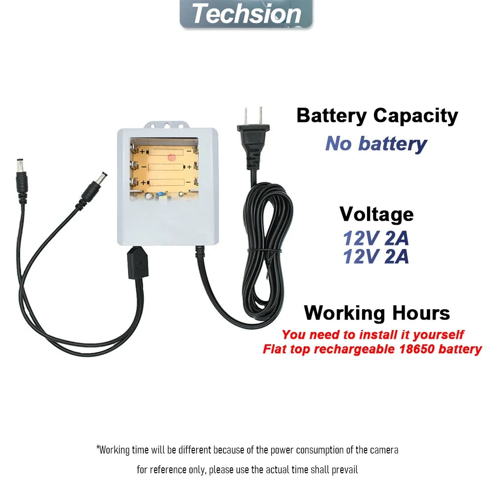 Outdoor Dual 12V 2A Output UPS Monitoring Power Outage Endurance Power Supply 5400 MAh Built-in Battery CCTV 24H Working System