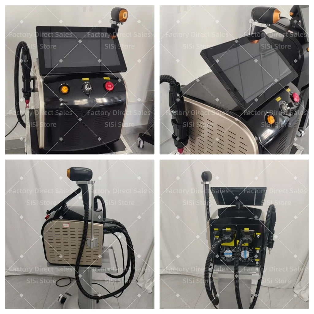 2-IN-1 Diode Laser Ice Cooling Multi-Function Machine Long Lasting Hair Smoothing & Pico Tattoo Pigment Lightening Salon Beauty