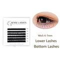 SENSE LASHES 6 Rows Lower Lashes 5-7mm Mix Individual Bottom Eyelashes Extension B Curl Natural Short Eyebrow Under Eyelash