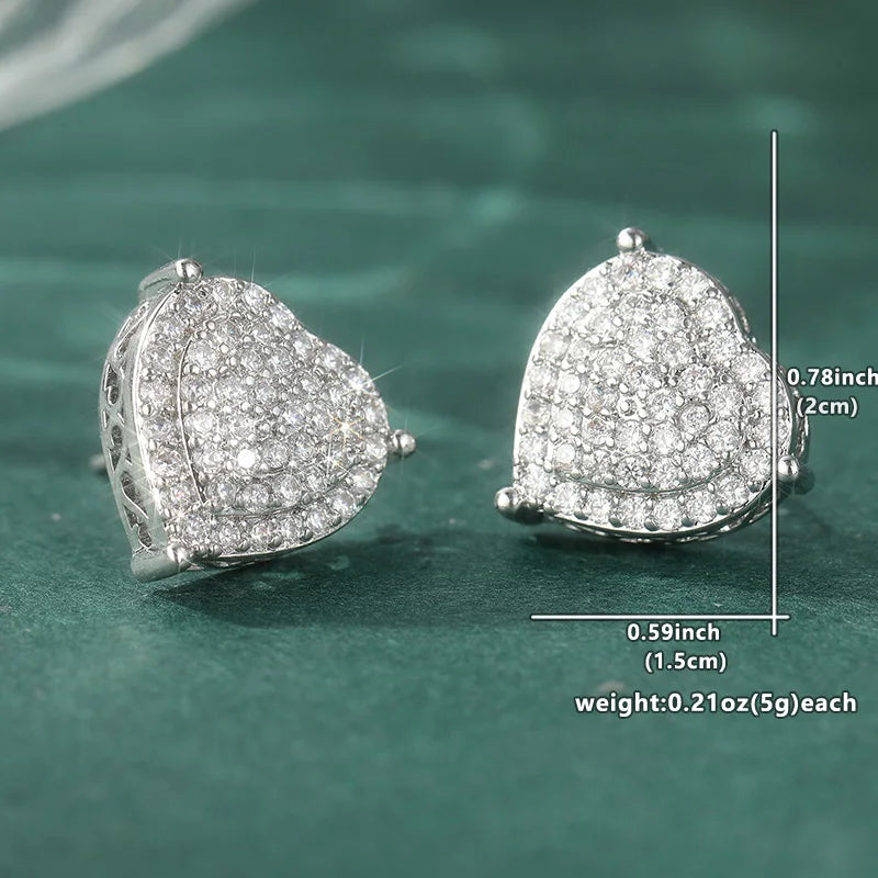 Delicate stud earrings for men and women Square accessories suitable for wedding parties go with everything