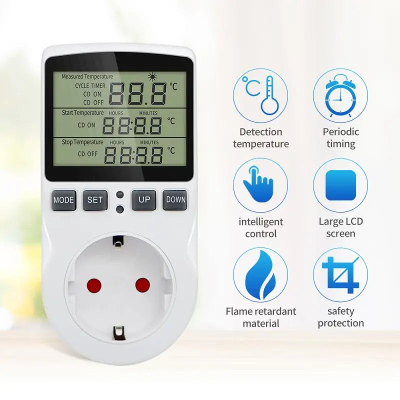 Timer Constant Temperature Control Socket 220V Temperature Controller Socket With temperature Probe Sensor Heating Cooling