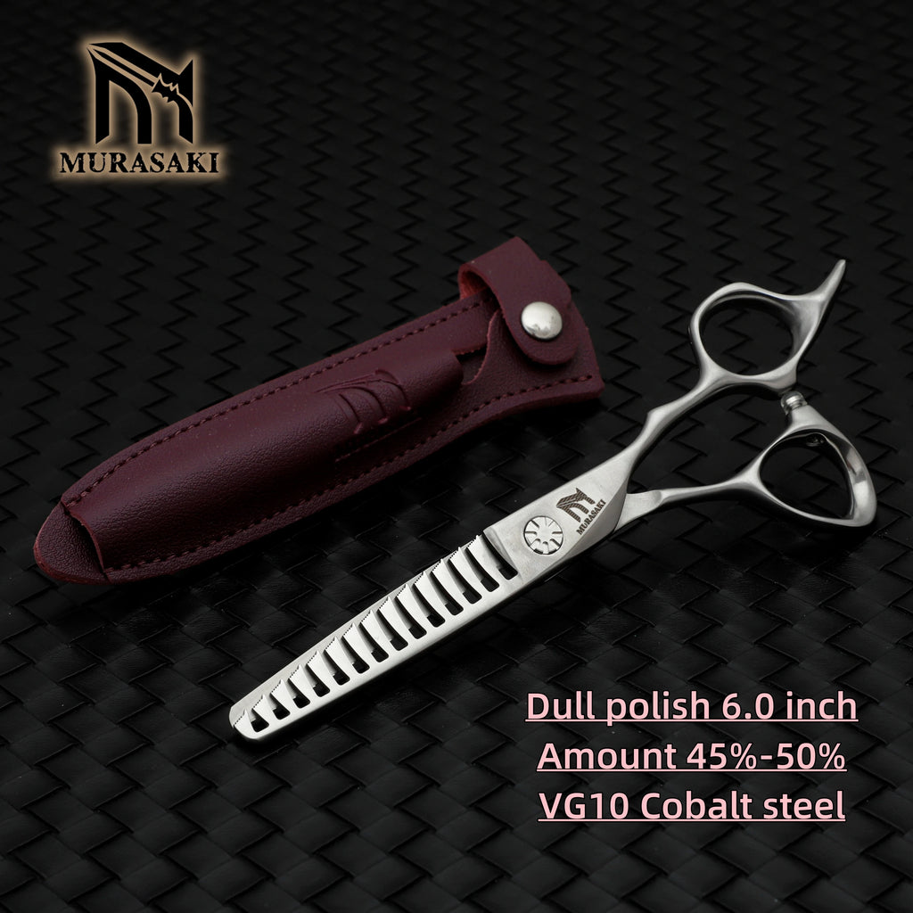 Professional VG10 Steel Barber Scissors, 5.75 Inch Willow Leaf Single-Sided Sharp Blade, Specialized for Regulating Hair Volume
