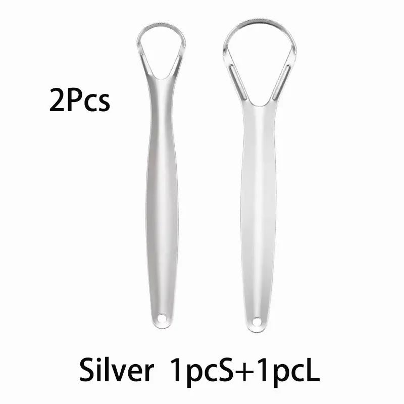 1Pc/2/4/10//20/50Pcs Dental Stainless Steel Tongue Scraper Bad Breath  Tongue Coating Cleaner Oral Care Tools Large/Small