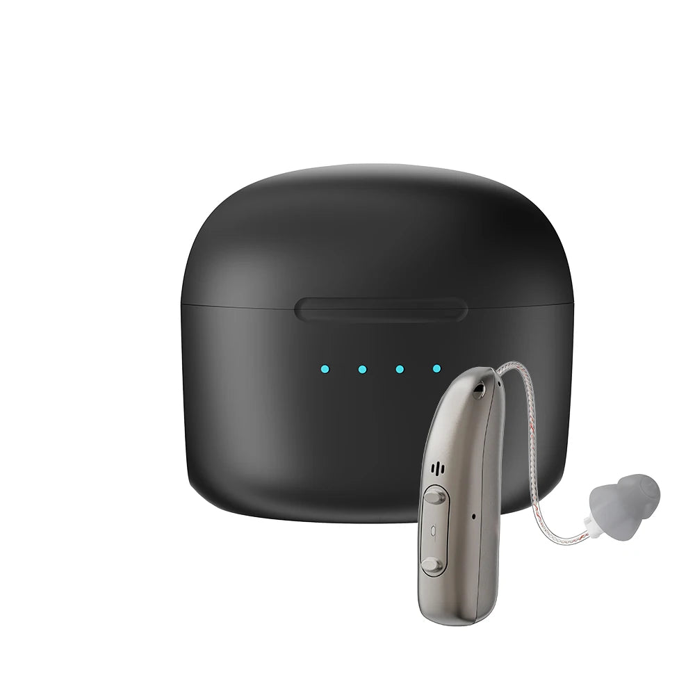 2025 Top Mirasing 10-Channel Digital BTE/RIC Hearing Aid - Rechargeable & Noise Cancelling with Portable Charging Case