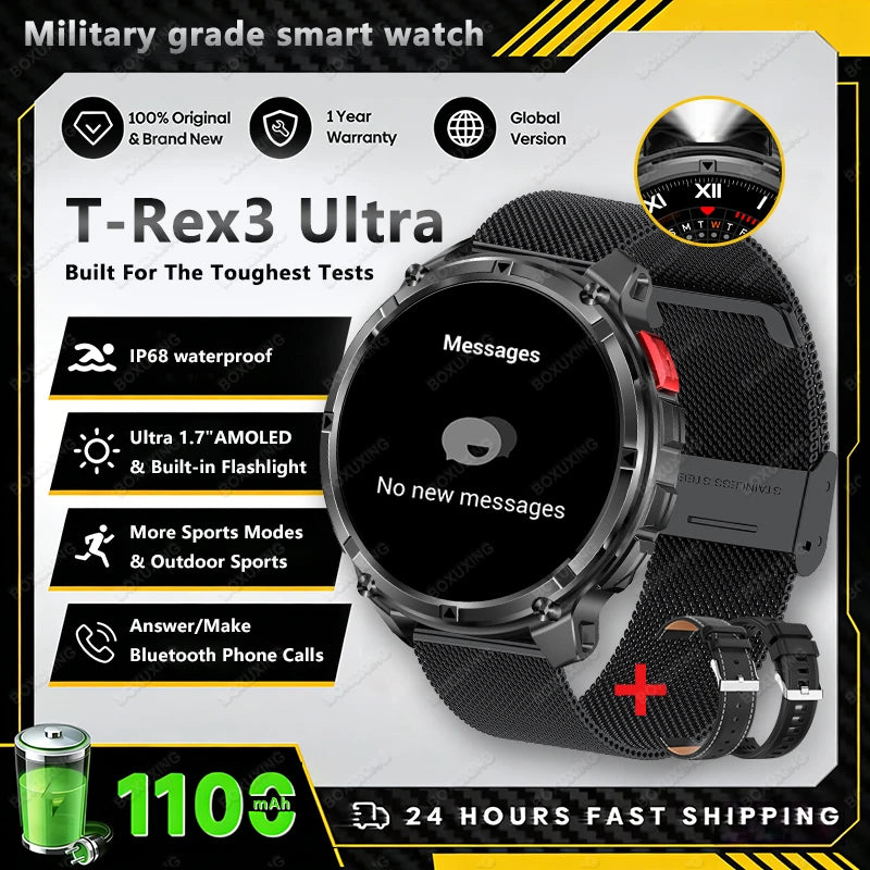 2026 GPS Sports Smart Watch 1.7-Inch AMOLED Screen Outdoor Sports Compass Heart Rate IP68 Waterproof Bluetooth Call Smartwatches