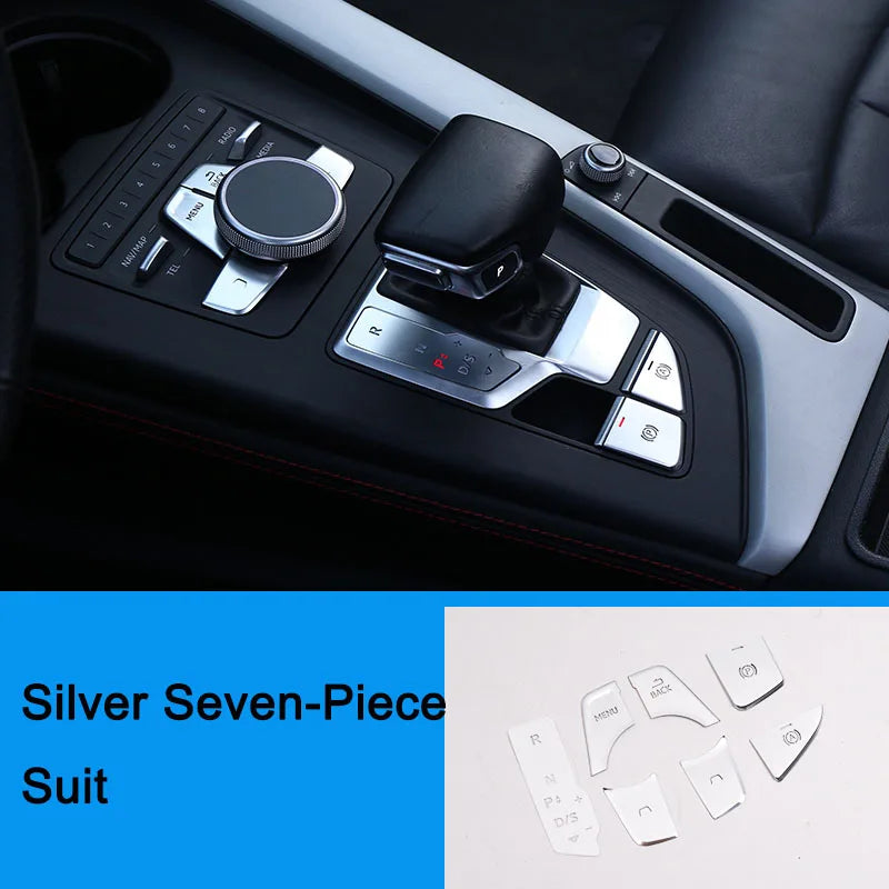 Car Decal Central Handbrake A P Buttons Decorative Panel Covers Stickers Trim For Audi A4 B9 Interior Auto Accessories Goods