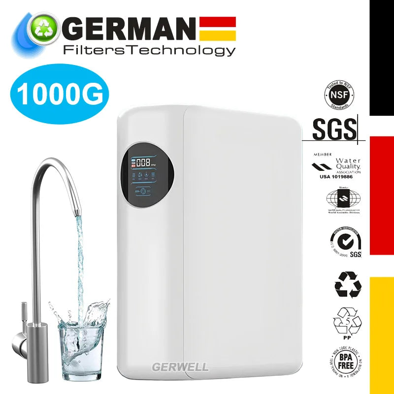 RO Reverse Osmosis Water Filtration System - 1000 GPD Fast Flow, Tankless, Reduces TDS, Compact, Household and Commercial Usage
