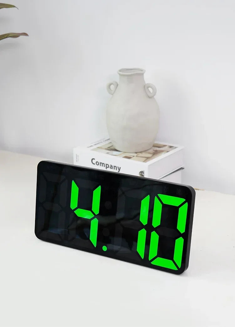 Minimalist LED Digital Wall Clock with Remote Control Adjustable Brightness Countdown Timer Modern Home Office Alarm Clock