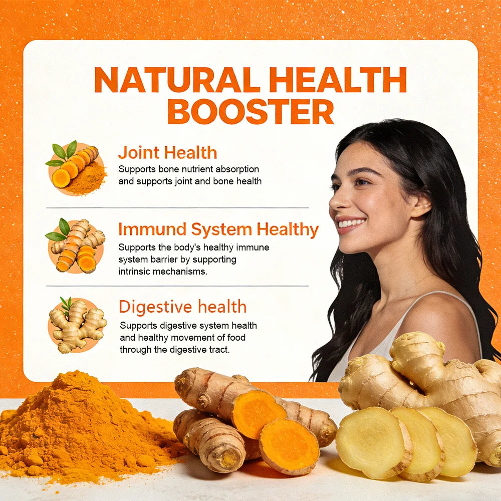 High Strength Turmeric Ginger Capsules, Pure Turmeric Curcumin with Ginger, Joint Health, Antioxidant Digestive & Immune Support