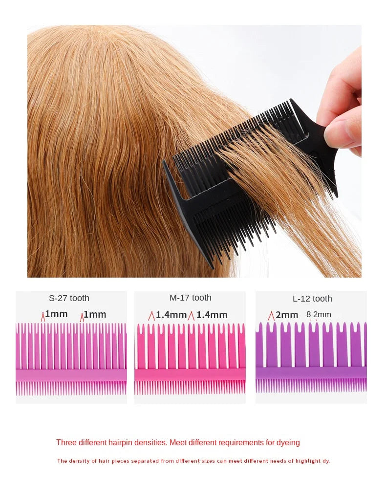 3pcs Hairbrush Hair Styling Combs Tailed Comb Set Coloring Dyeing Comb Salon Tool Sectioning Highlighting Weaving Cutting Comb