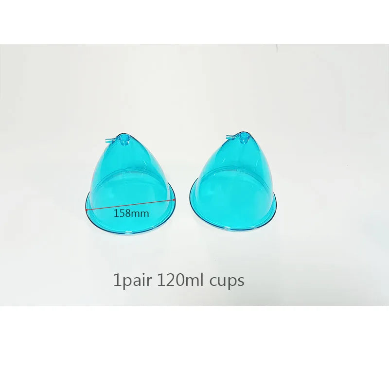 1 Pair 120/150/180/210ml Hip Lifting Vacuum Cupping Breast Enlargement Buttock Enhancer Massage Machine Replacement Cup Y Hose