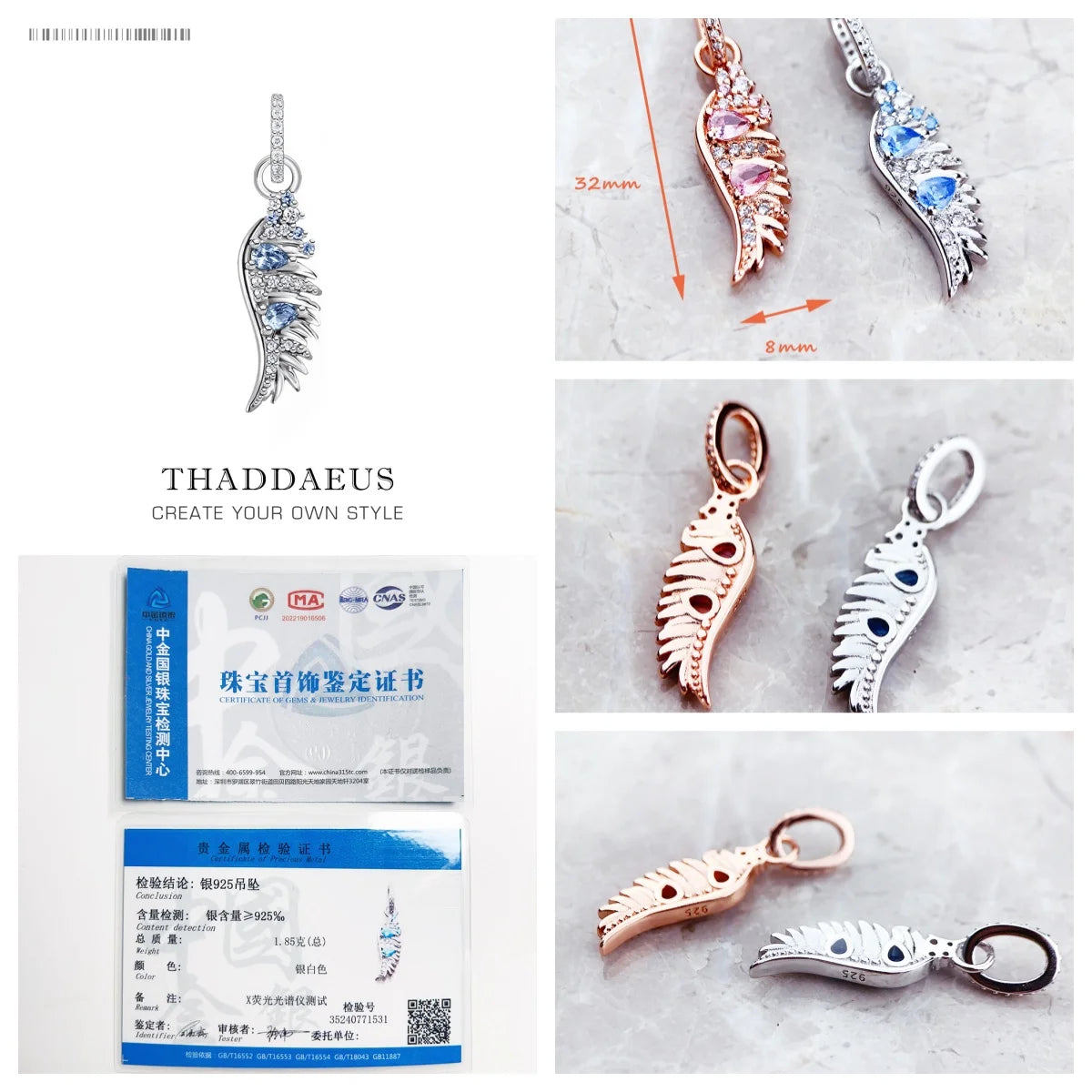 Pendant Zodiac Phoenix Wings Snake Sword Moon Brand New Fine Vintage Jewelry Accessories 925 Sterling Silver Gift For Woman Men
