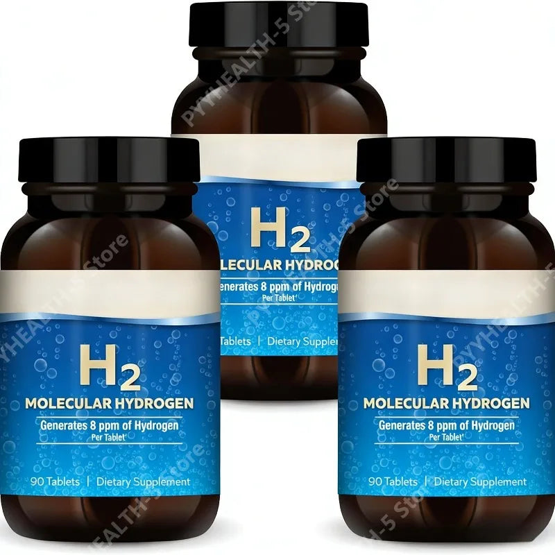 Molecular Hydrogen H2 Tablets with Elemental Magnesium, Generates 8 PPM, 90 Tablets, GMO-Free General Wellness Supplement