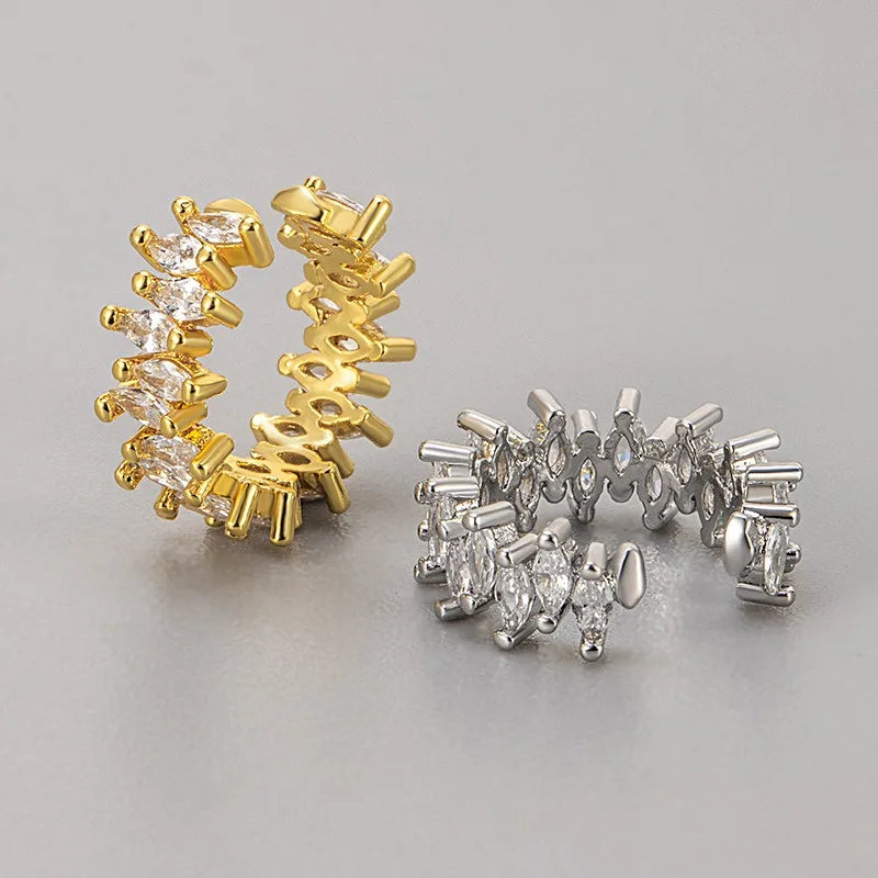 A Girl 1Pcs Horse Eye Zircon Earcuff Clips On Earring for Women Girls No Fake Piercing Cartilage Earrings Ear Ring Without Hole