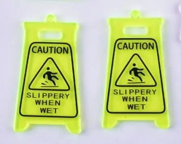 10pcs Beware of Wrestling Warning Signs Acrylic Charms Pendant for Women DIY Jewelry Making