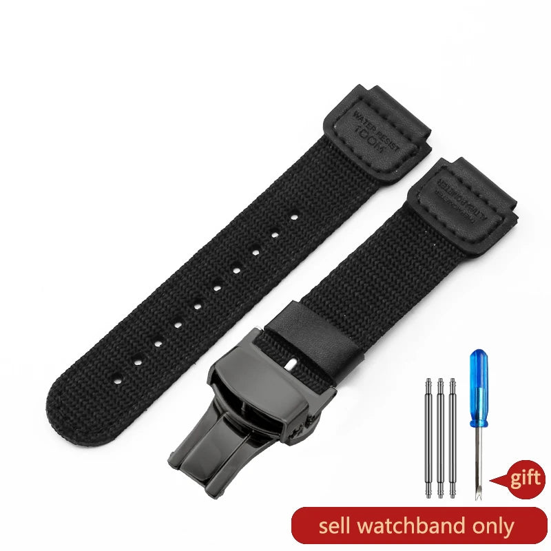 For Casio Small Square Black Army Green Dw5600 GW-5000 5035 GW-M5610 Farm Oak Ga2100 Gm2100 Modified Canvas Nylon 18mm Watchband