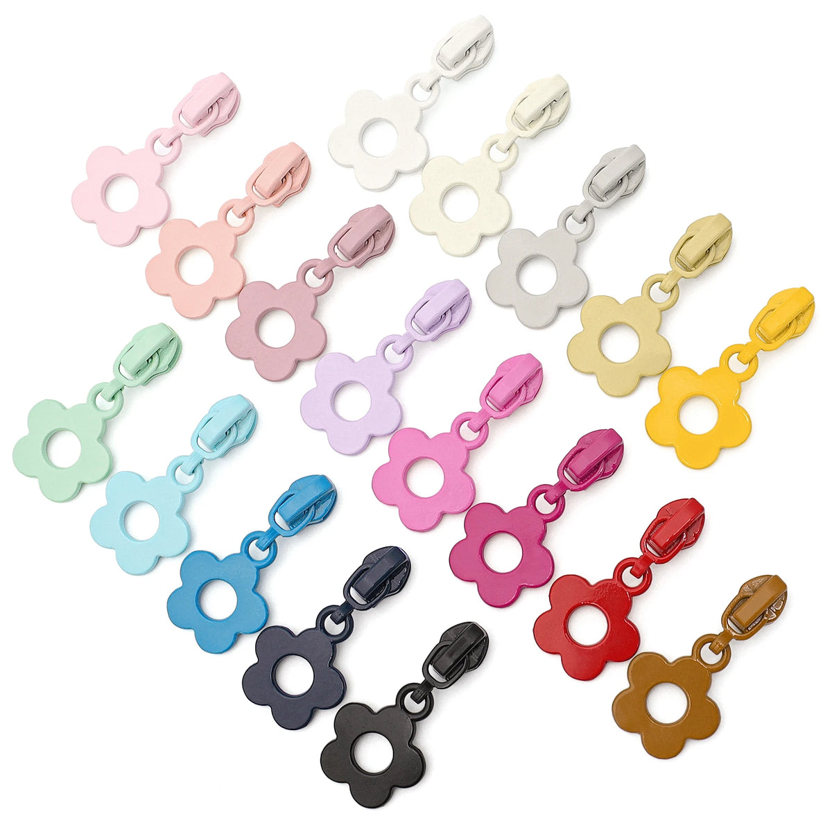 10Pcs, Cute Little Flower Zipper Pulls, Zipper Pulls for #3 Nylon Zippers, Suitable for Home Sewing DIY Handmade Zipper Replacement