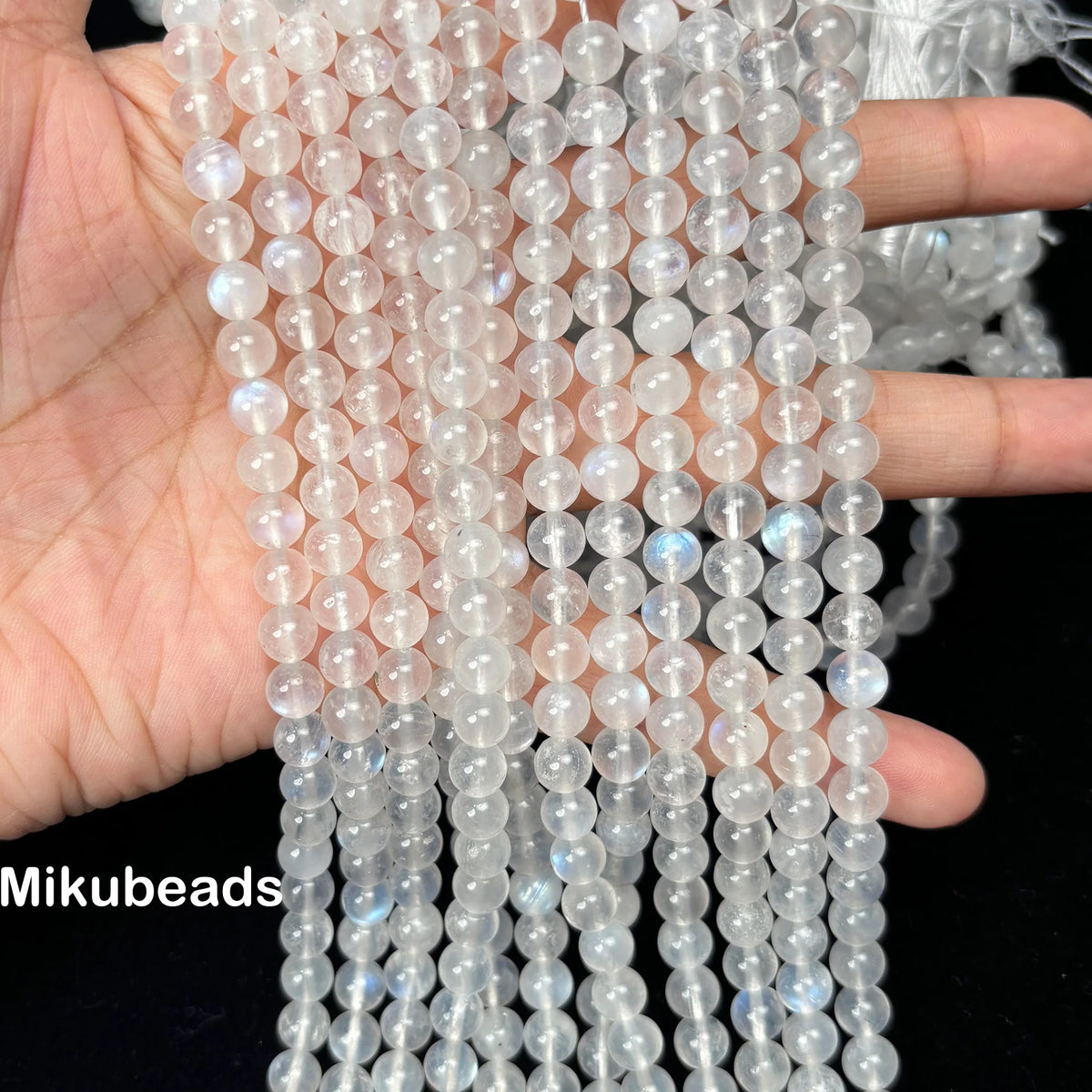 Natural Rainbow Moonstone A+ 6mm Smooth Round Loose Beads For Making Jewelry DIY Necklace Strand Wholesale Mikubeads