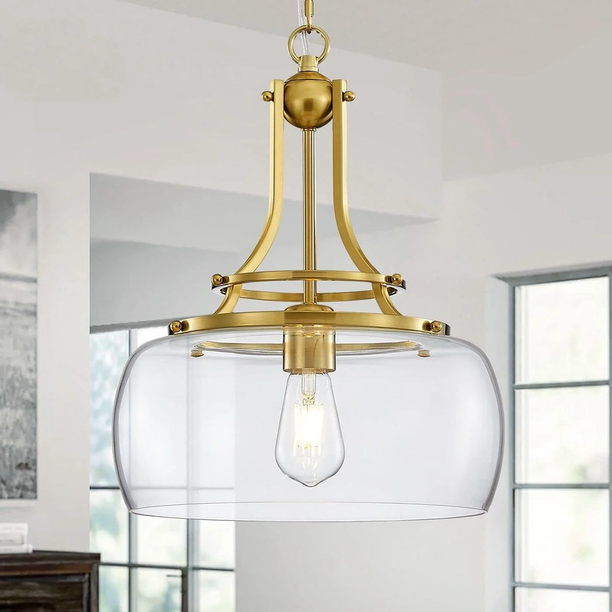 American Retro Glass Led Pendant Light Home Decoration Living Room Dining Room Bedroom Bar Counter Corridor Lighting Fixtures