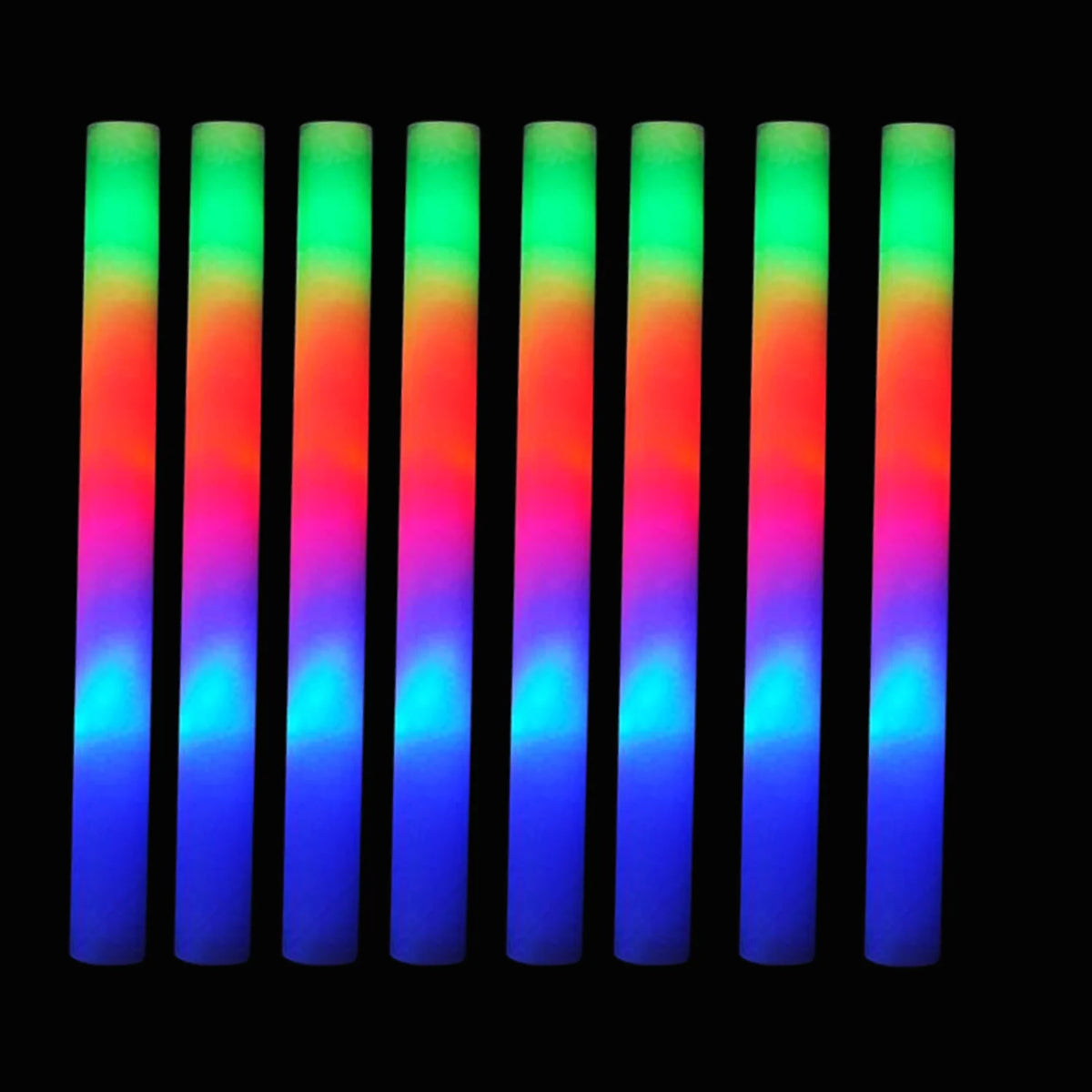10/20/30pcs Customizable Colorful RGB LED Glow Sticks Glow Foam Stick Wedding Halloween Christmas Party Decoration