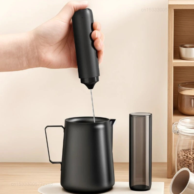 Portable Wireless Electric Milk Frother Foam Maker Handheld Rechargeable Foamer High Speeds Coffee Handheld Foam Maker