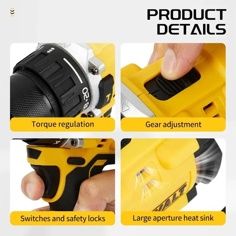 NEW 2026 DEWALT DCD805 Hand Impact Drill,20V Lithium Cordless,Brushless Power,Variable Speed Control,Lightweight Household Tool