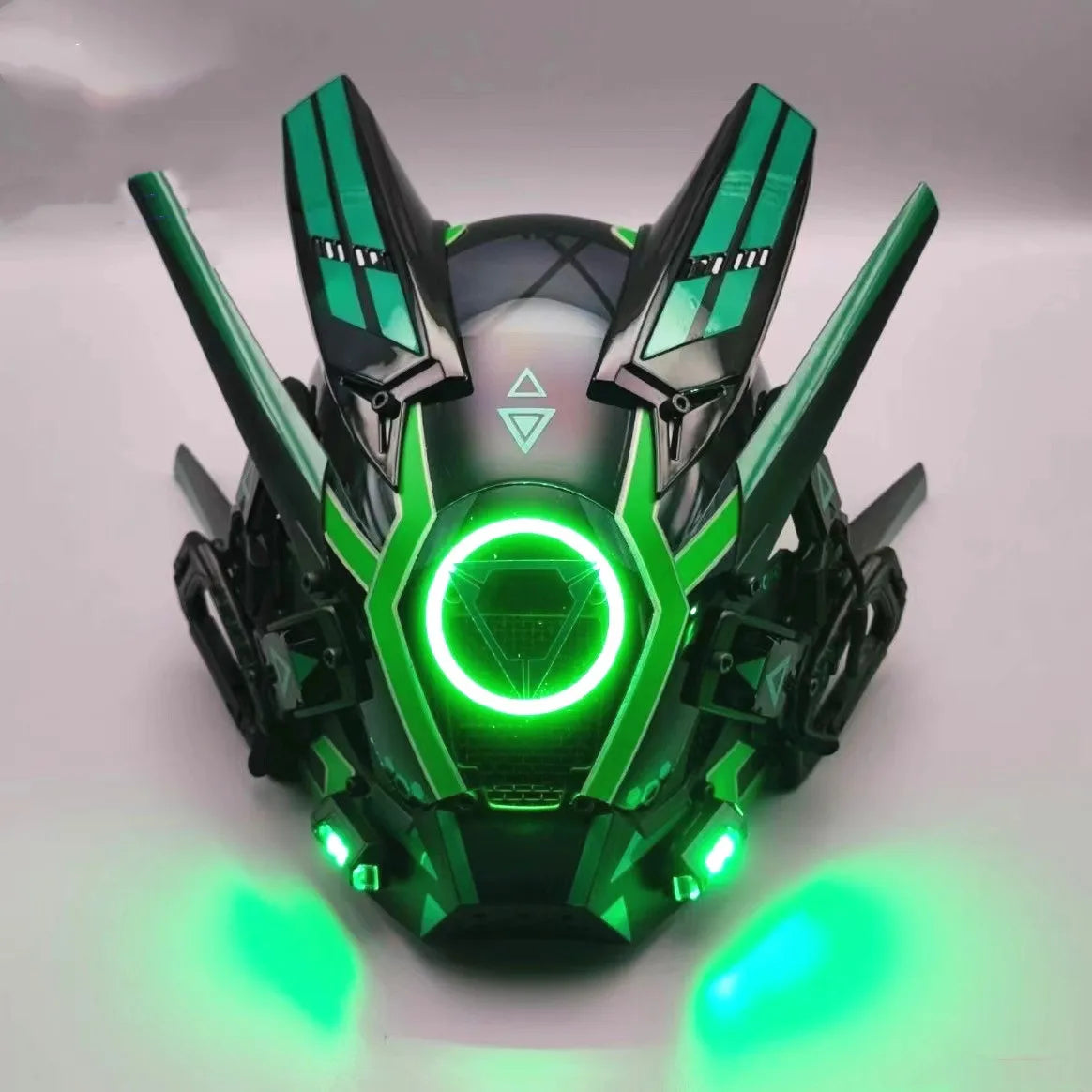Cyber punk Mask LED Hairstyle Braid Halloween Christmas Role Playing Helmet Party Adult Gift ﻿
