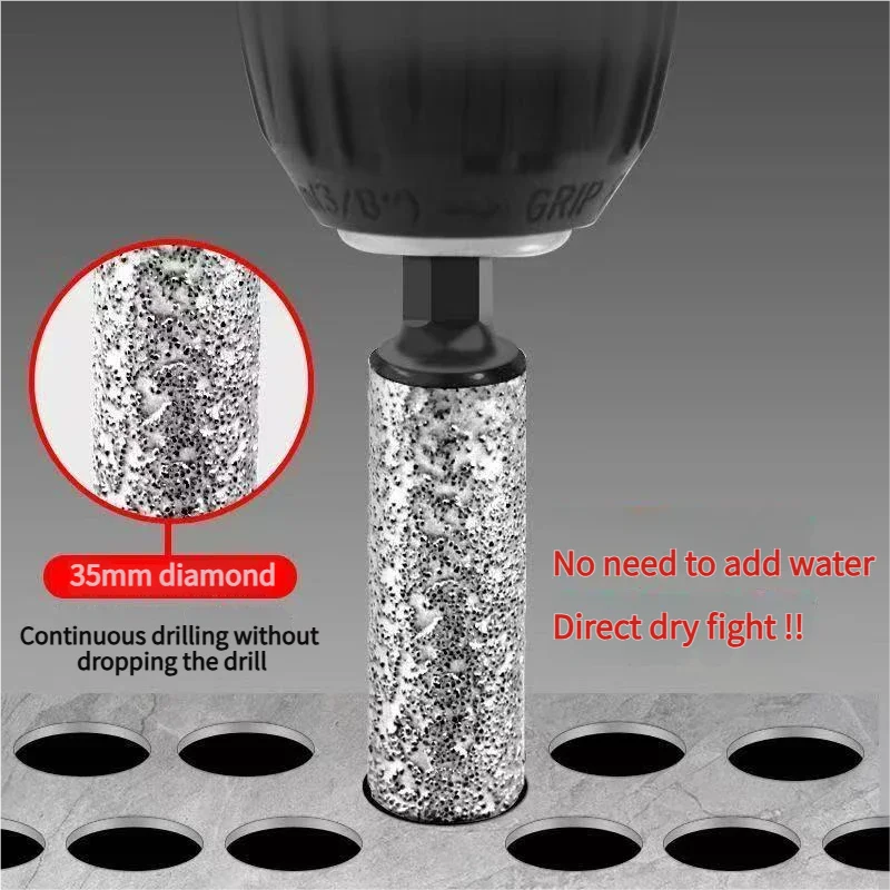 5Pcs 6-12mm Dry Drill M14 Thread Brazing Hole Saw Set For Drilling Holes Porcelain Tiles Marble Vitrified Tile Drill Bits Tools
